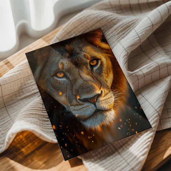 Lion with Fire Gaze