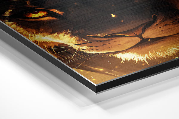 Lion Portrait in Flames