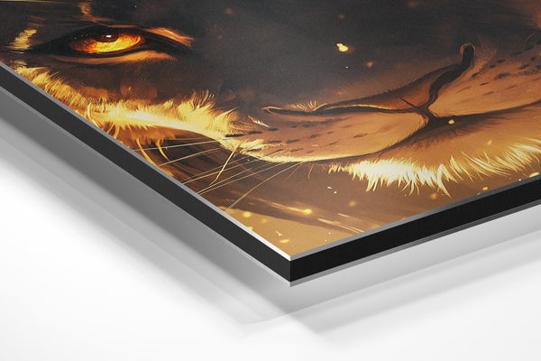 Lion Portrait in Flames