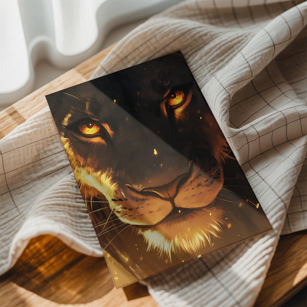Lion Portrait in Flames