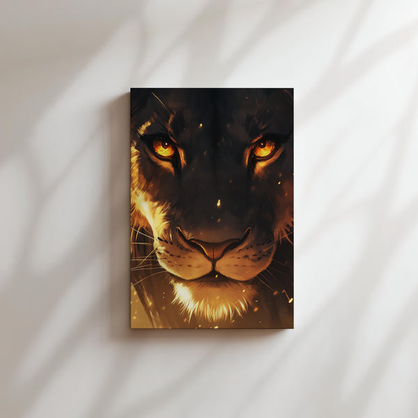 Lion Portrait in Flames