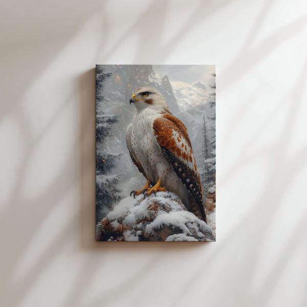 Snow Hawk in Wilderness