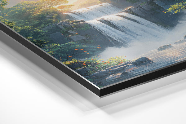 Serene Waterfall at Sunset