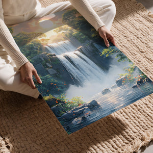 Serene Waterfall at Sunset