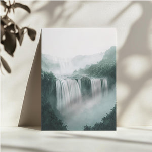 Misty Waterfall in Forest