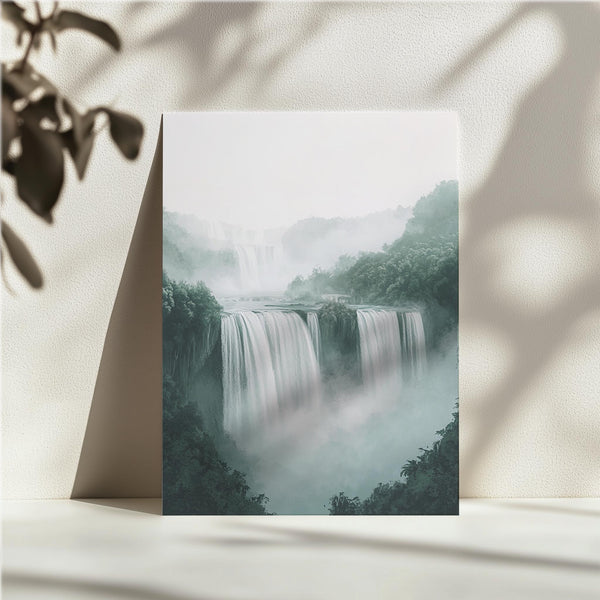 Misty Waterfall in Forest