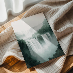 Misty Waterfall in Forest