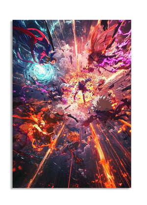 Colorful abstract artwork with dynamic energy effects, as a premium aluminum metal print from GoMetalPrint.
