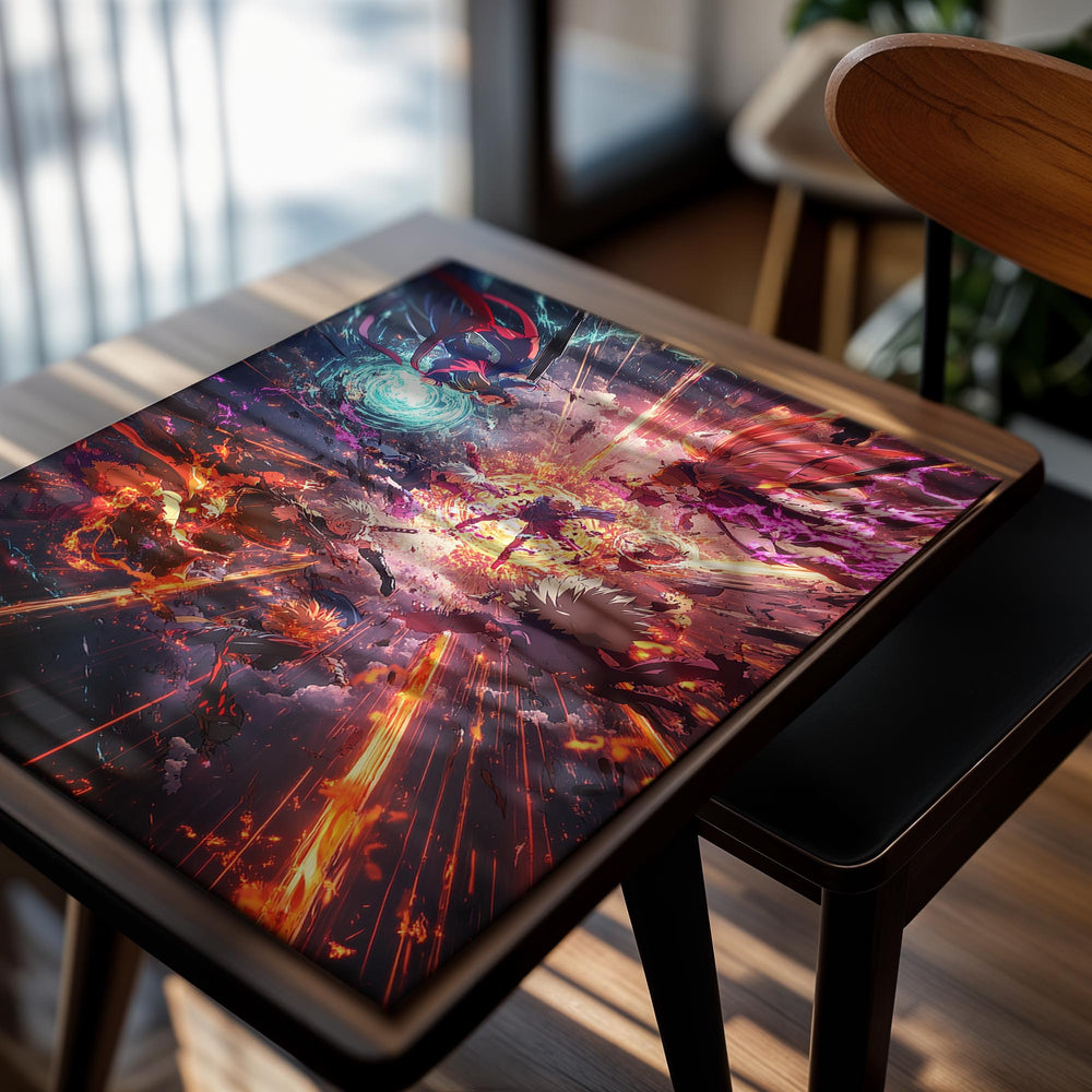 Colorful abstract artwork with dynamic energy effects, as a premium aluminum metal print from GoMetalPrint.
