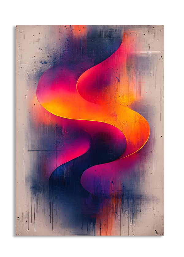 Abstract artwork with swirling colors on a textured surface, as a premium aluminum metal print from GoMetalPrint.
