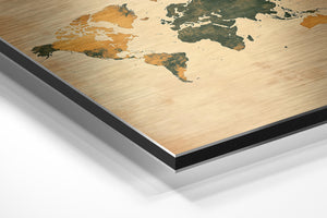 World Map Earth Tones