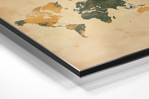 World Map Earth Tones