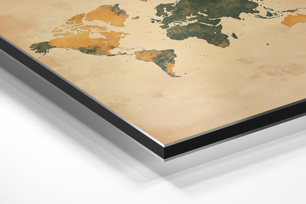 World Map Earth Tones