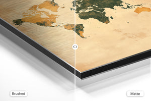 World Map Earth Tones