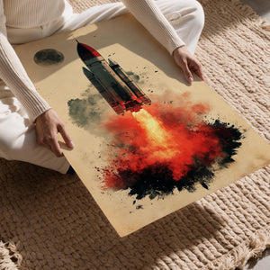 Moonlit Rocket Takeoff