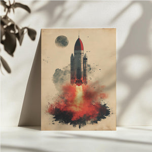 Moonlit Rocket Takeoff