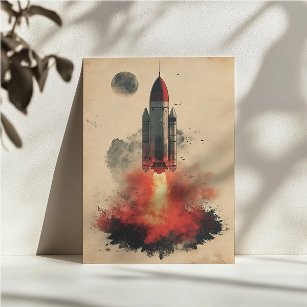 Moonlit Rocket Takeoff