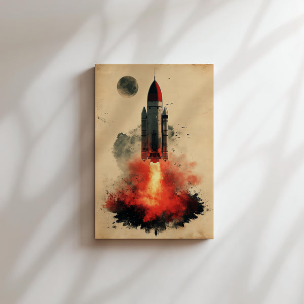 Moonlit Rocket Takeoff