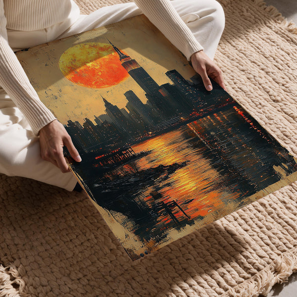 Moonlit Manhattan Scene