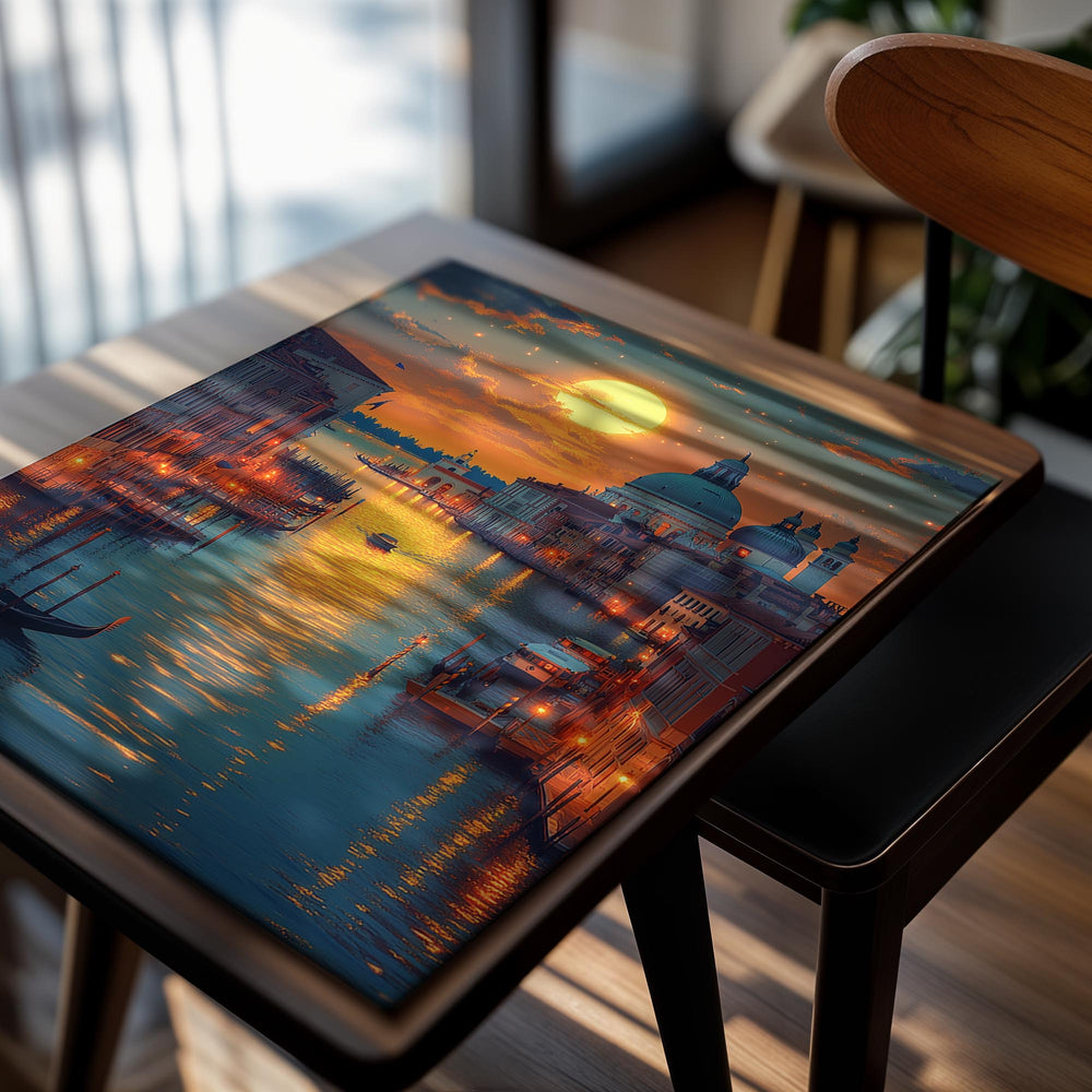 Venice sunset with Grand Canal and Basilica di Santa Maria della Salute, as a premium aluminum metal print from GoMetalPrint.
