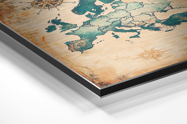 Vintage Blue Europe Map