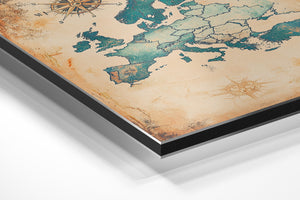 Vintage Blue Europe Map