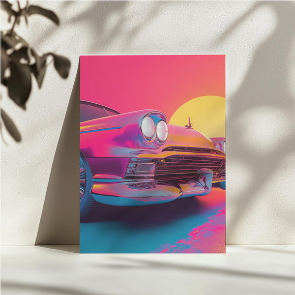 Retro Sunset Car