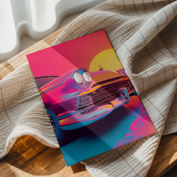 Retro Sunset Car