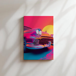 Retro Sunset Car