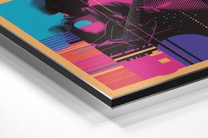 Neon Guitar Silhouette