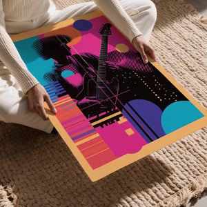 Neon Guitar Silhouette