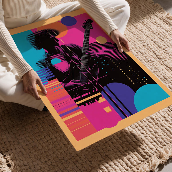 Neon Guitar Silhouette