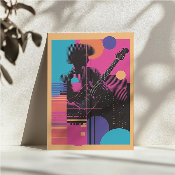 Neon Guitar Silhouette