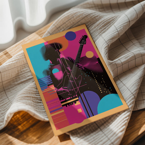 Neon Guitar Silhouette