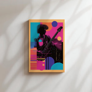 Neon Guitar Silhouette