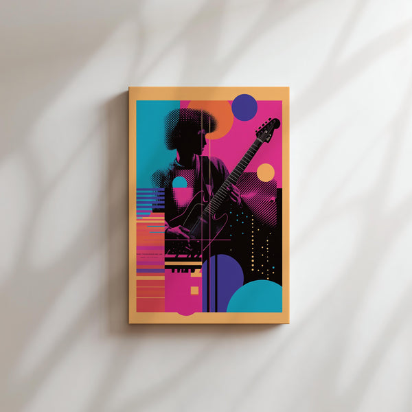 Neon Guitar Silhouette