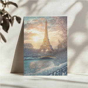 Snowy Eiffel Tower