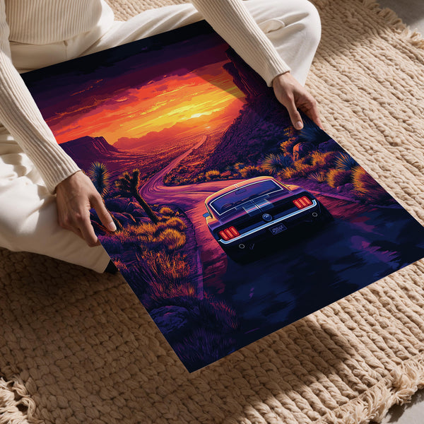 Mustang at Desert Sunset