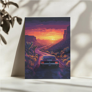 Mustang at Desert Sunset