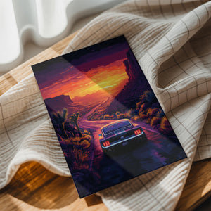 Mustang at Desert Sunset