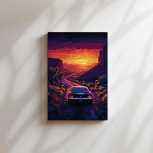 Mustang at Desert Sunset