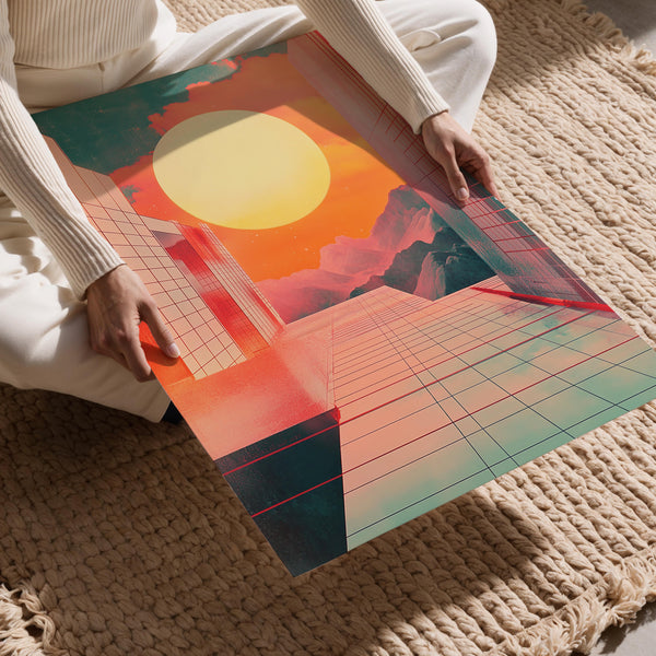 Geometric Sunset City