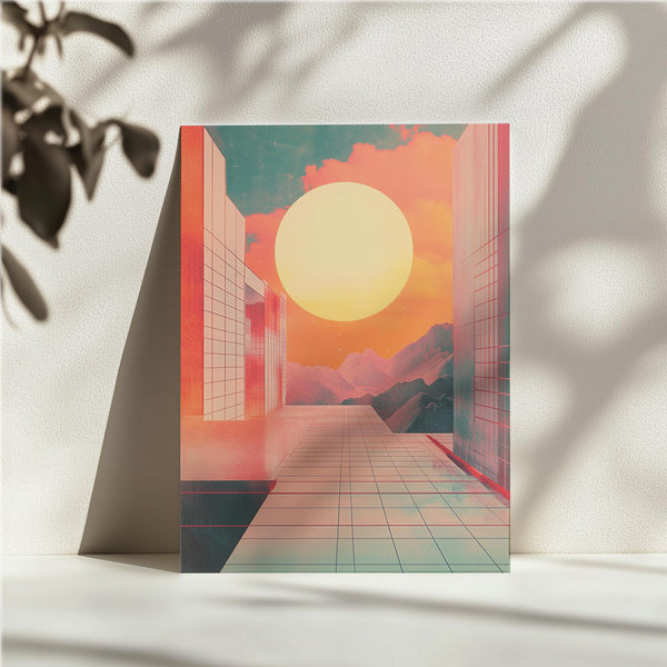Geometric Sunset City