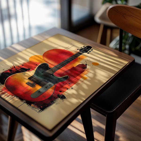 Sunset Guitar Painting