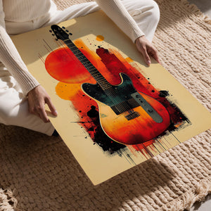 Sunset Guitar Painting
