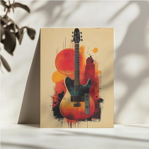 Sunset Guitar Painting