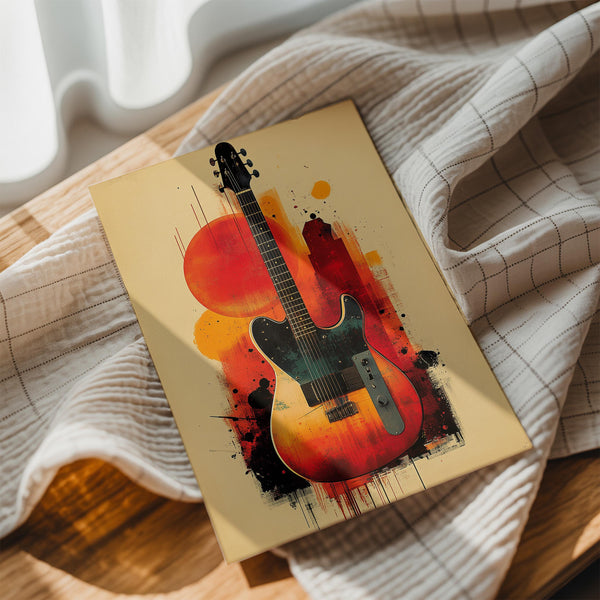 Sunset Guitar Painting