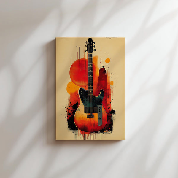 Sunset Guitar Painting