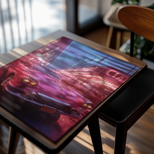 Neon Pink Vintage Car