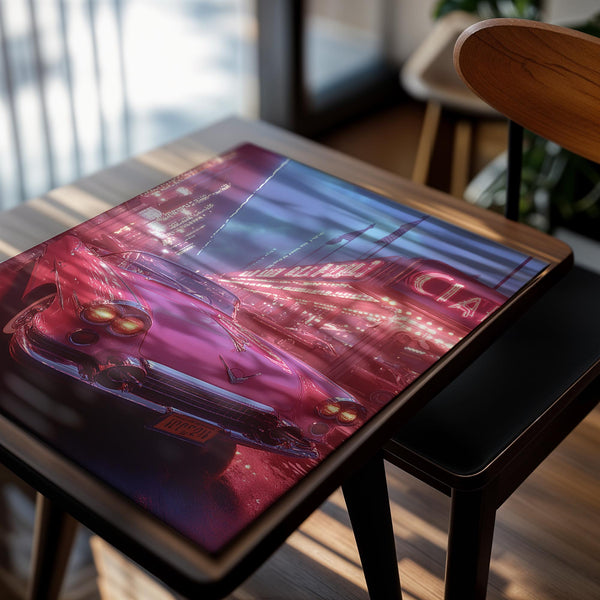 Neon Pink Vintage Car